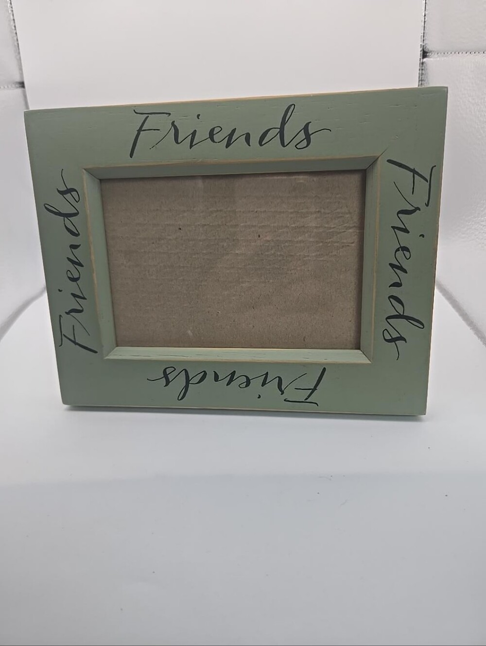 Vintage 1997 Friends Sage Green Wood Picture Frame Rustic Farmhouse